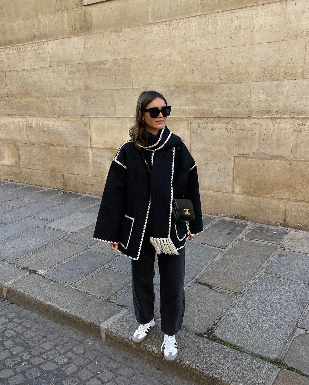 Pankh Zappy Woolen Blazer Coat with Matching Scarf