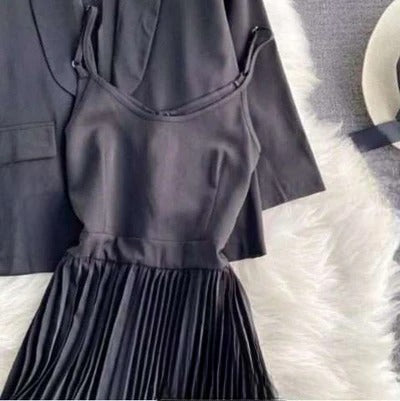 Pankh Cusp Pleated Dress & Blazer Set