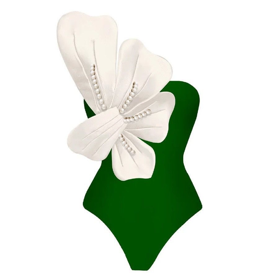 Pankh Dax Luxury 3D Flower One Peice Swimsuit With Cover-Up