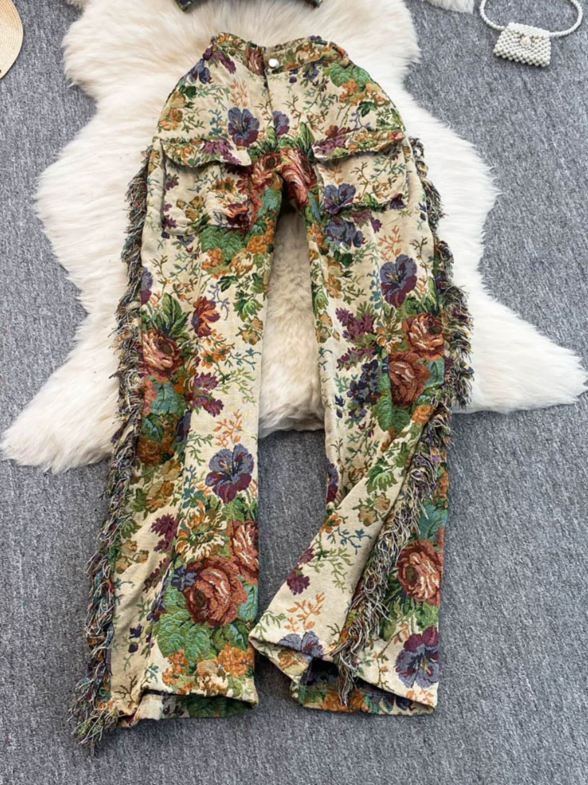 Pankh Evin Floral Leaf Printed Denim Coord