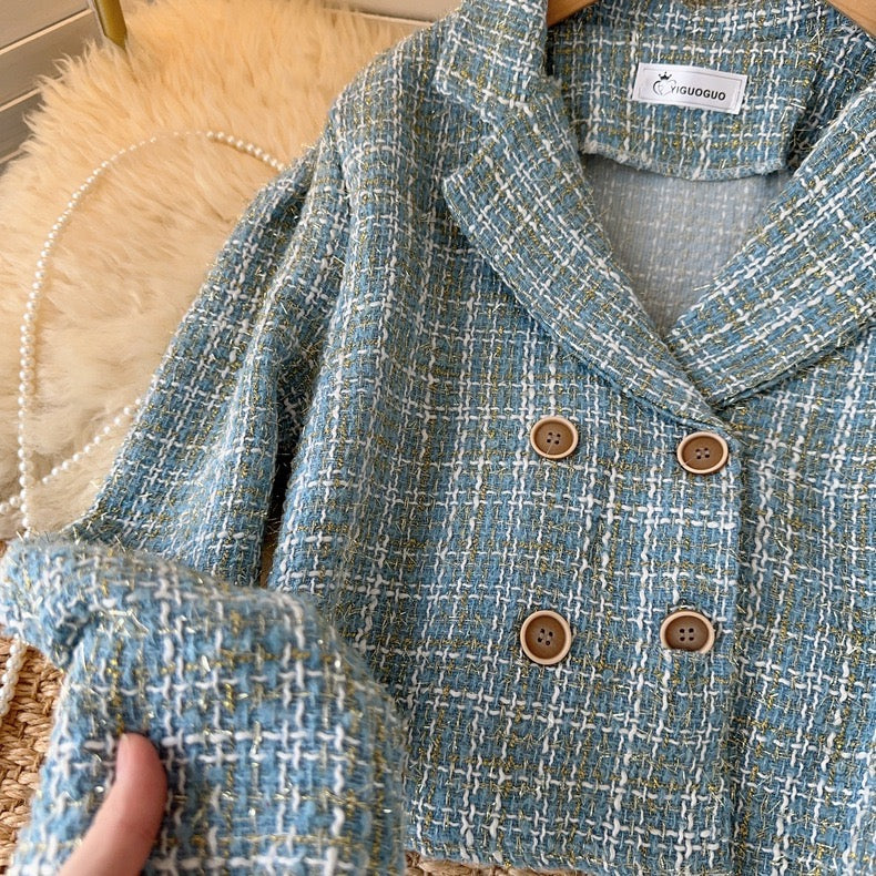 Pankh Tez Tweed Formal Short Blazer Coat