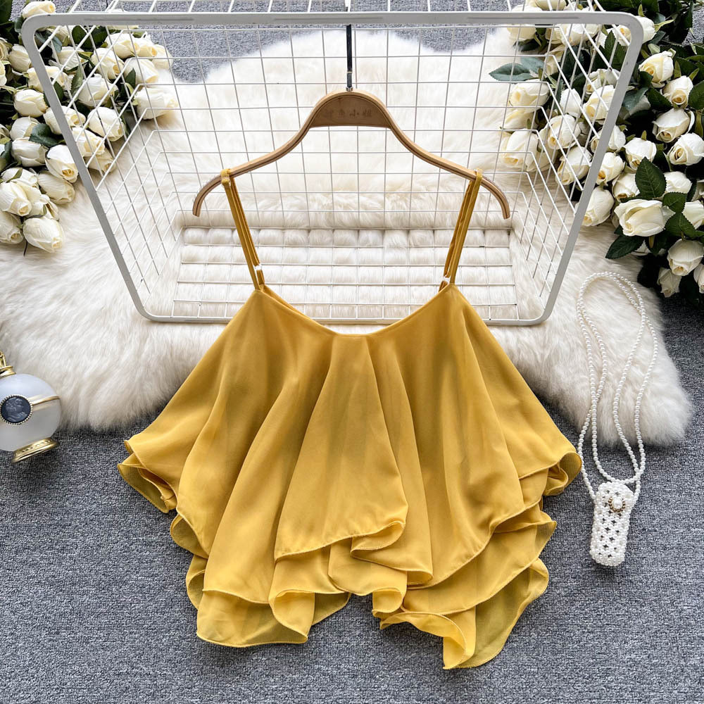 Pankh Innayat Cami Strap Ruffle Blouse