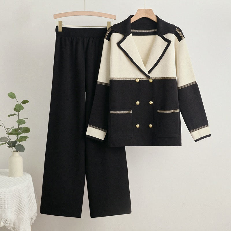 Pankh Omni Formal Style Knit Wool Blazer and Pant Coord Set