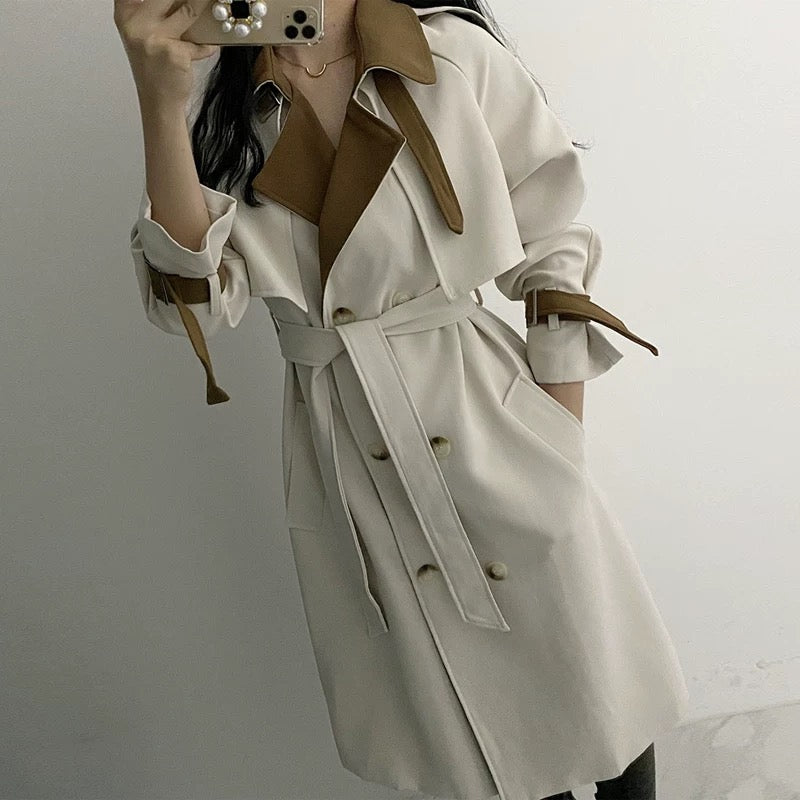 Pankh Odelle High Fashion Dual Color Trench Coat/Overcoat