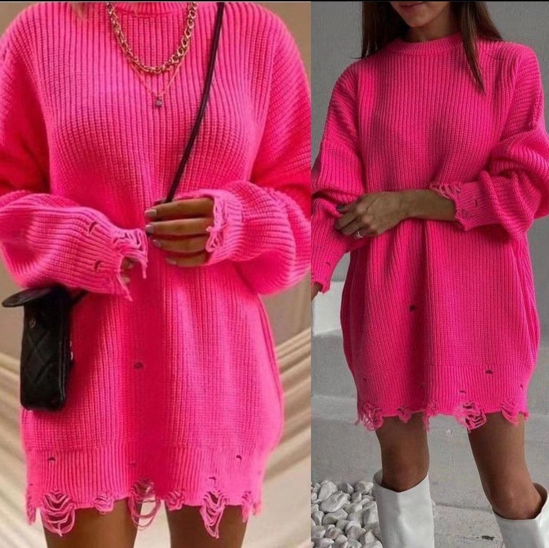 Trixy trendy broke holes Sweater Dress