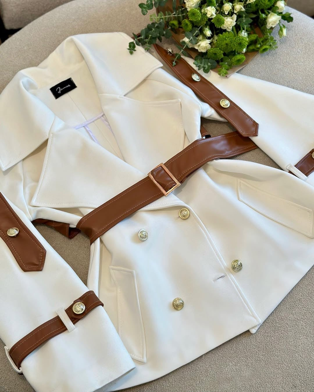 Pankh Diyo Woolen High Fashion Woolen and Leather Blazer