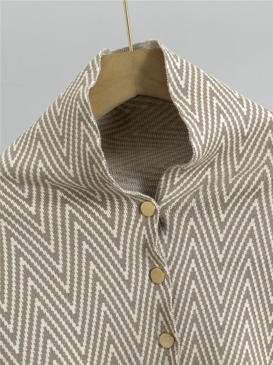 Pankh Koneddy Knit Wool Long Dress with Multiway Cape