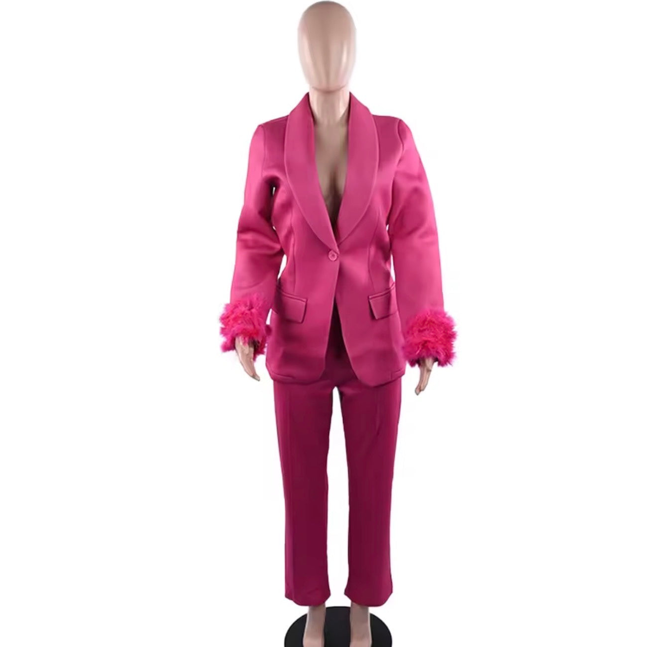 Pankh lexi fur seelve Blazer And Pant Set