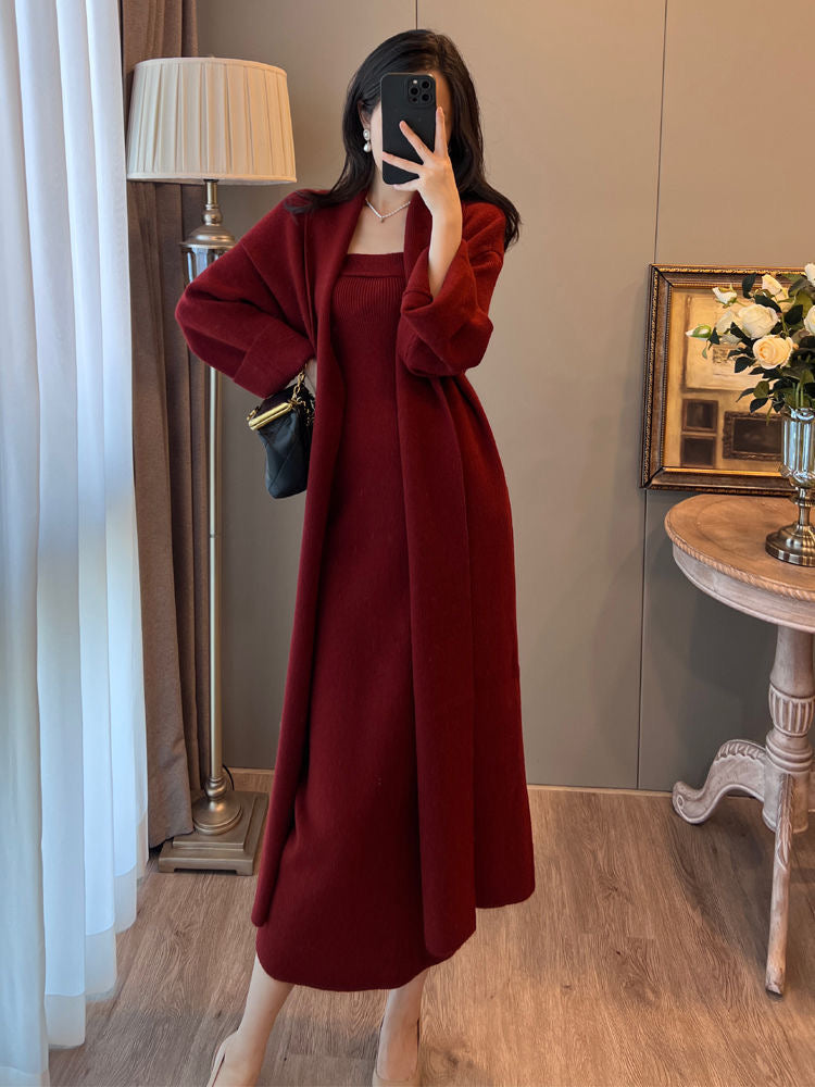 Pankh Ikonic Woolen Tube Maxi & Cardigan Dress Set