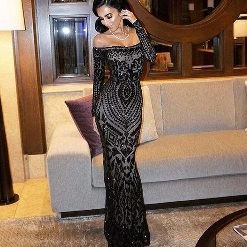 Pankh Yuri Sequin Party Cocktail Maxi Dress