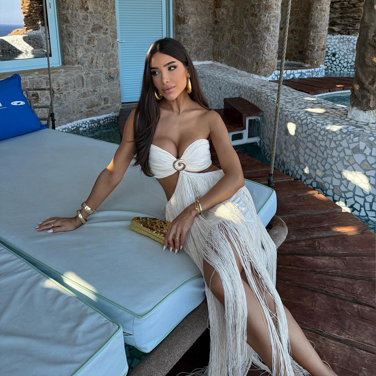 Pankh Zyndya Tassel Resort Holiday Wear MIDI Dress
