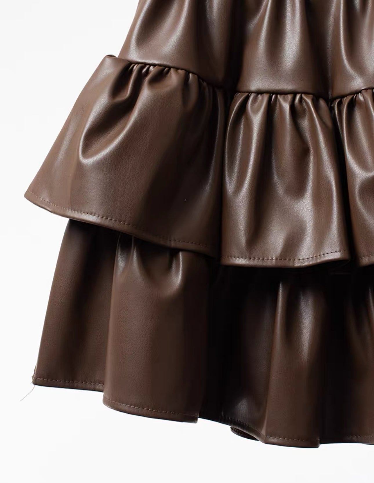 Pankh Regie Leather Mini Skort Skirt
