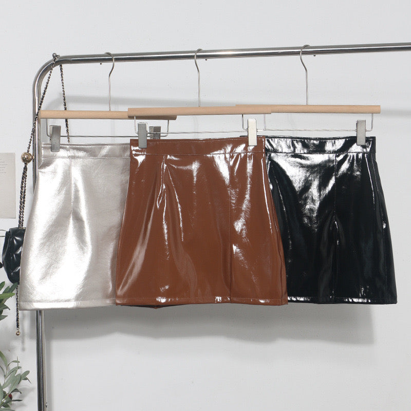 Pankh Mila Leather Shimmer Skort