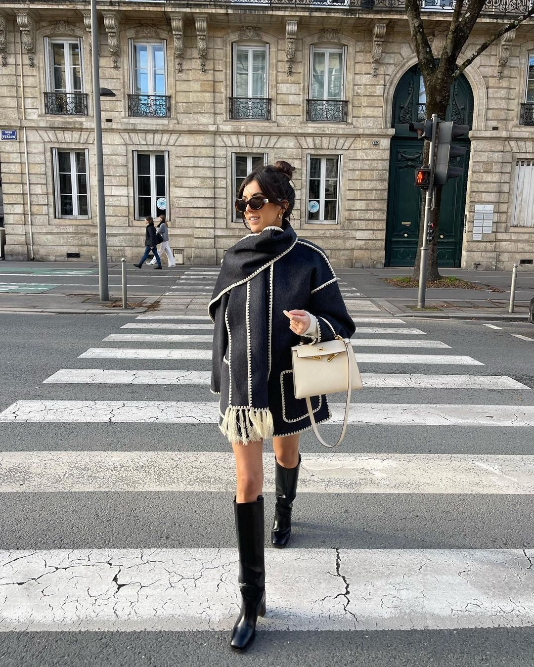 Pankh Zappy Woolen Blazer Coat with Matching Scarf