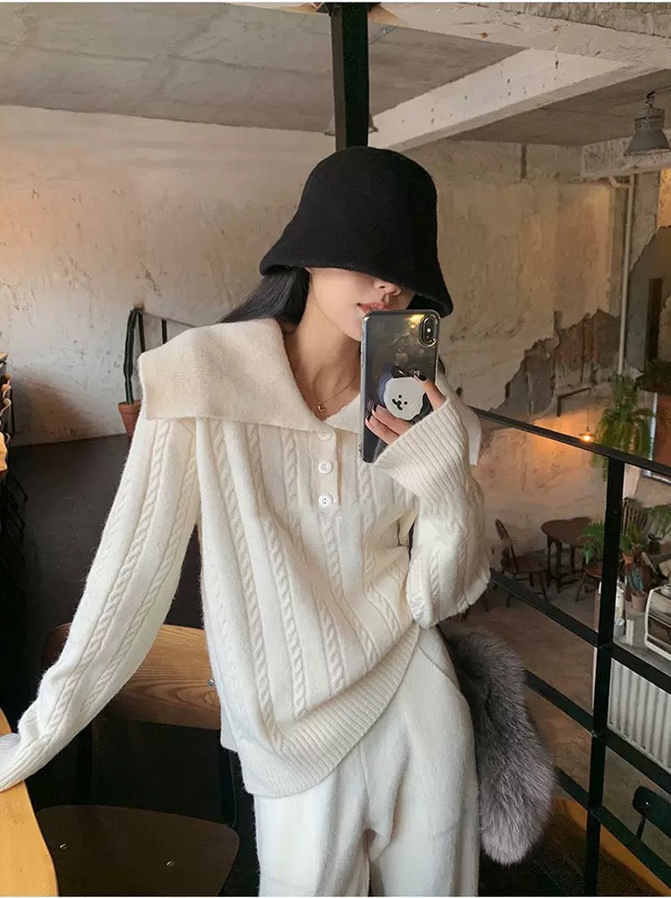 Pankh Meshor Woolen Formal Collar Top and Pant Coord Set