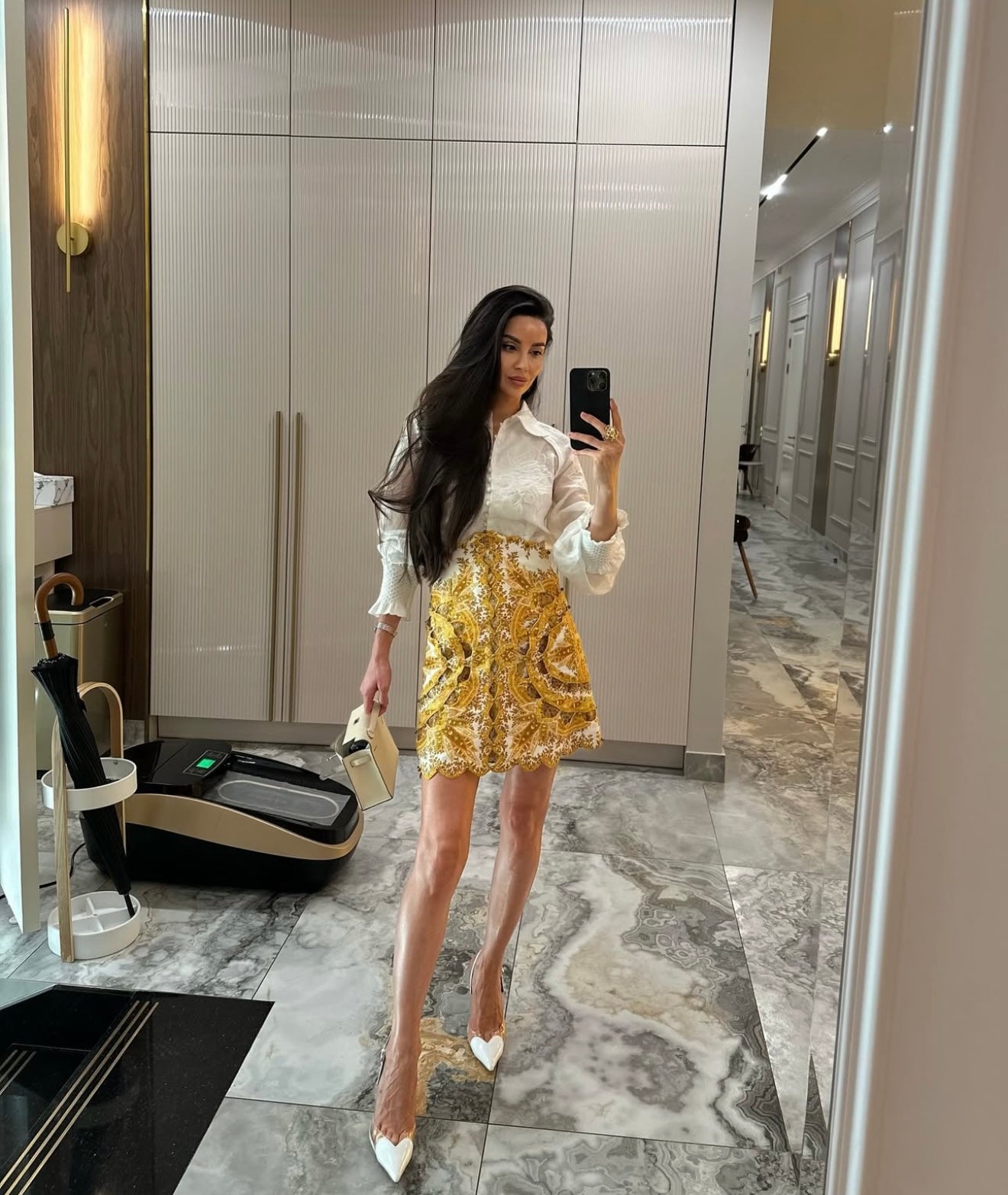 Pankh Kairo Printed Cut Out Floral Skirt