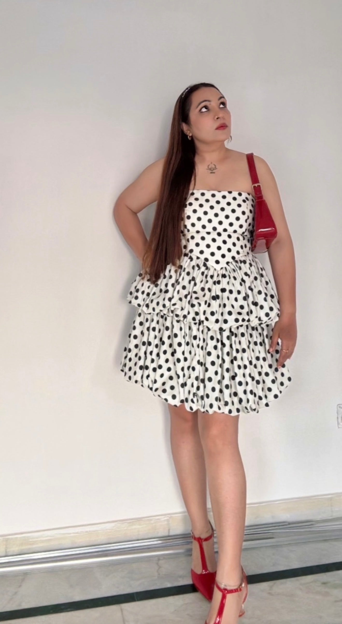 Pankh Feray Polka Dot Bubble Balloon Hem Coord Set