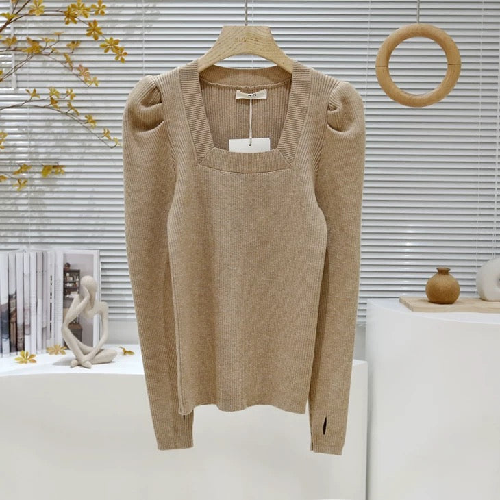 Pankh Wemby Knit Top with Thumbhole Long and Puff Sleeve