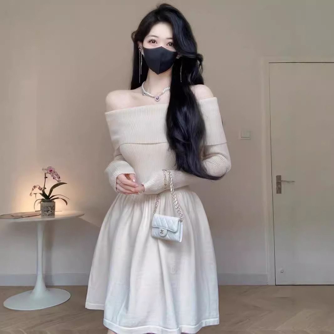 Pankh Tylan Off Shoulder Woolen Corset Fit Dress