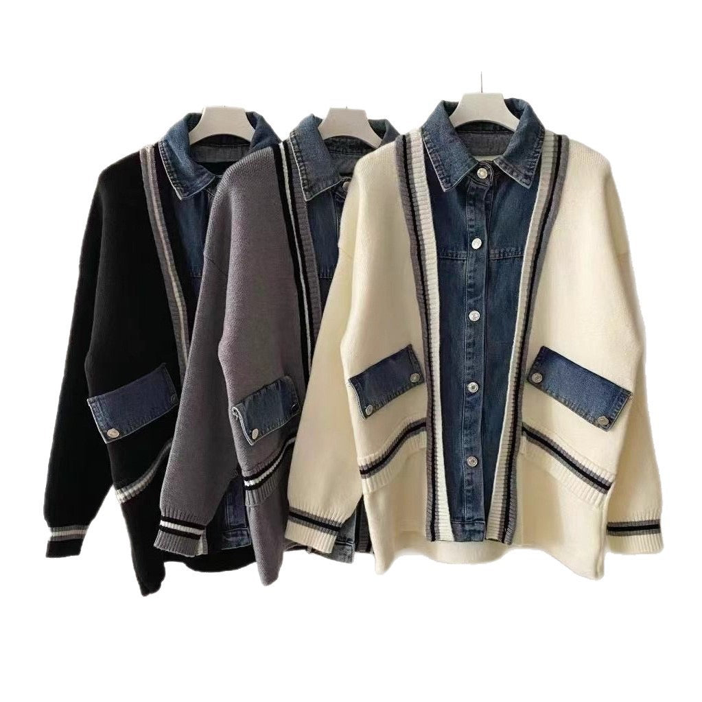 Pankh Feverick Denim and Wool Designer oversizer Jacket Cardigan