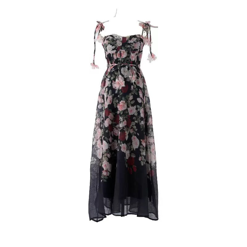 Pankh Zimaar 3D Floral Strap Elegant Maxi Dress