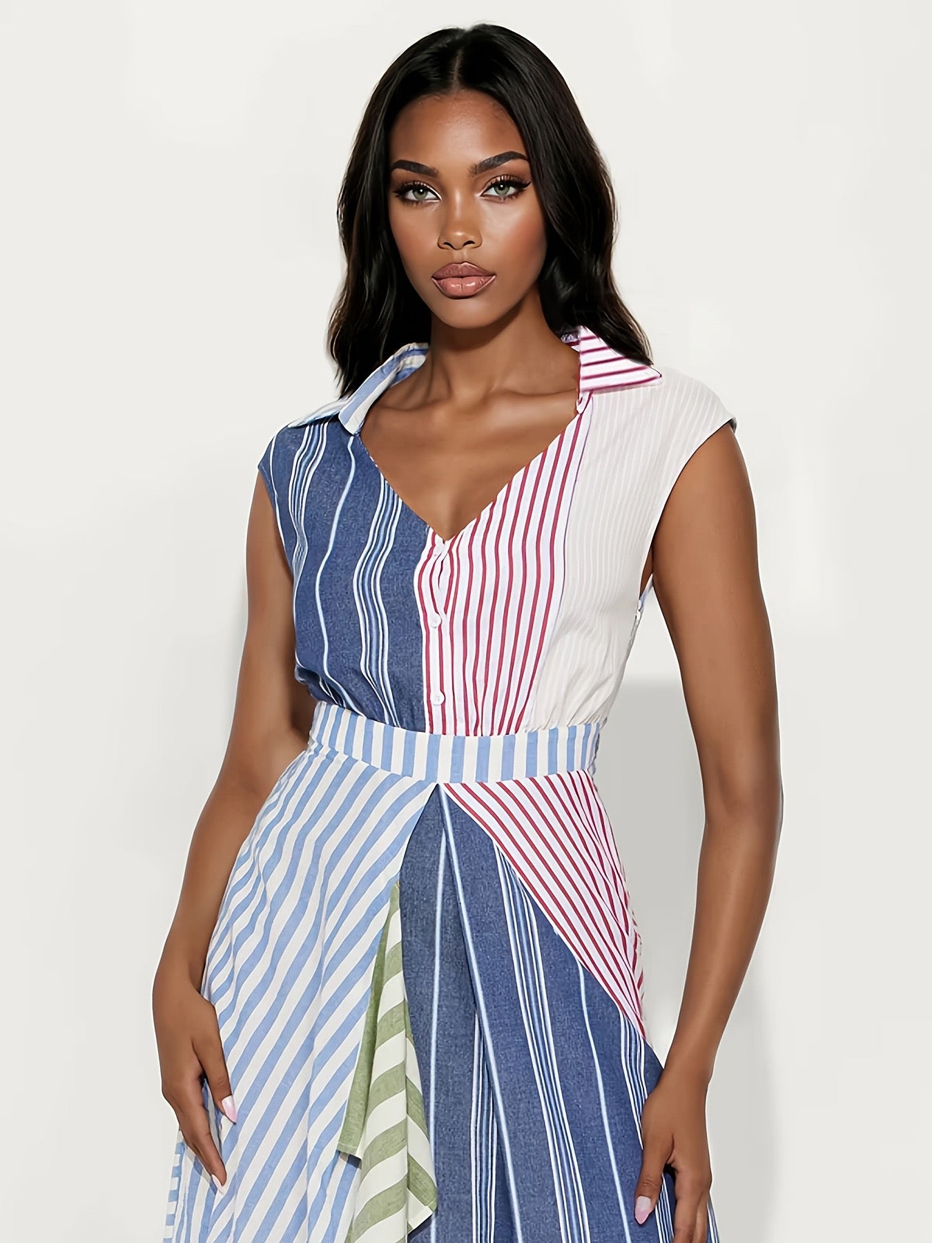 Pankh Zada Abstract Striped Designer Maxi Dress