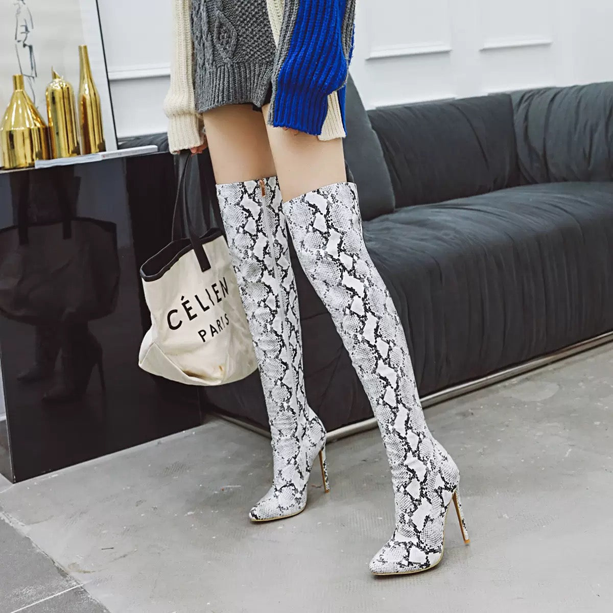 Python Snake Print Boots