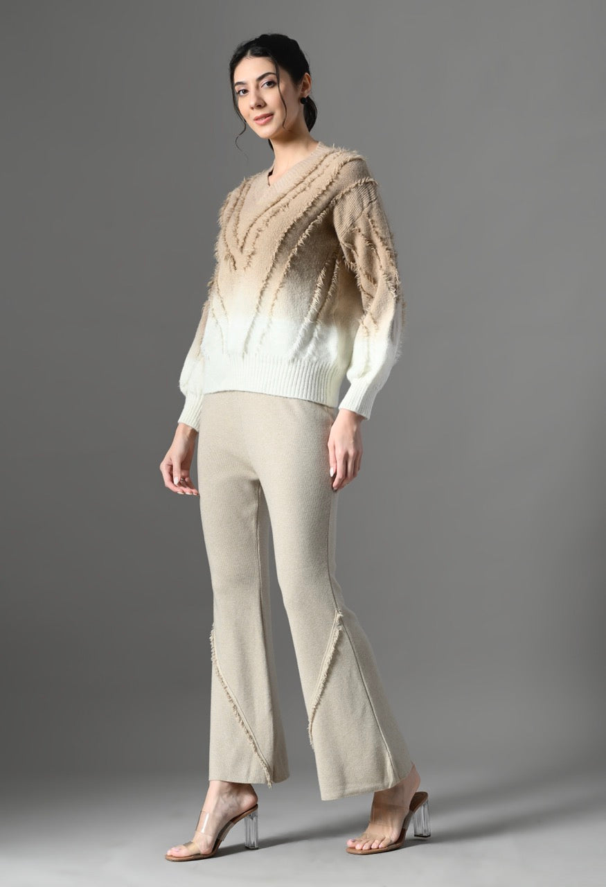 Pankh Luxe Miri Pret Tassel Ombre Sweater and Pant Coord Set