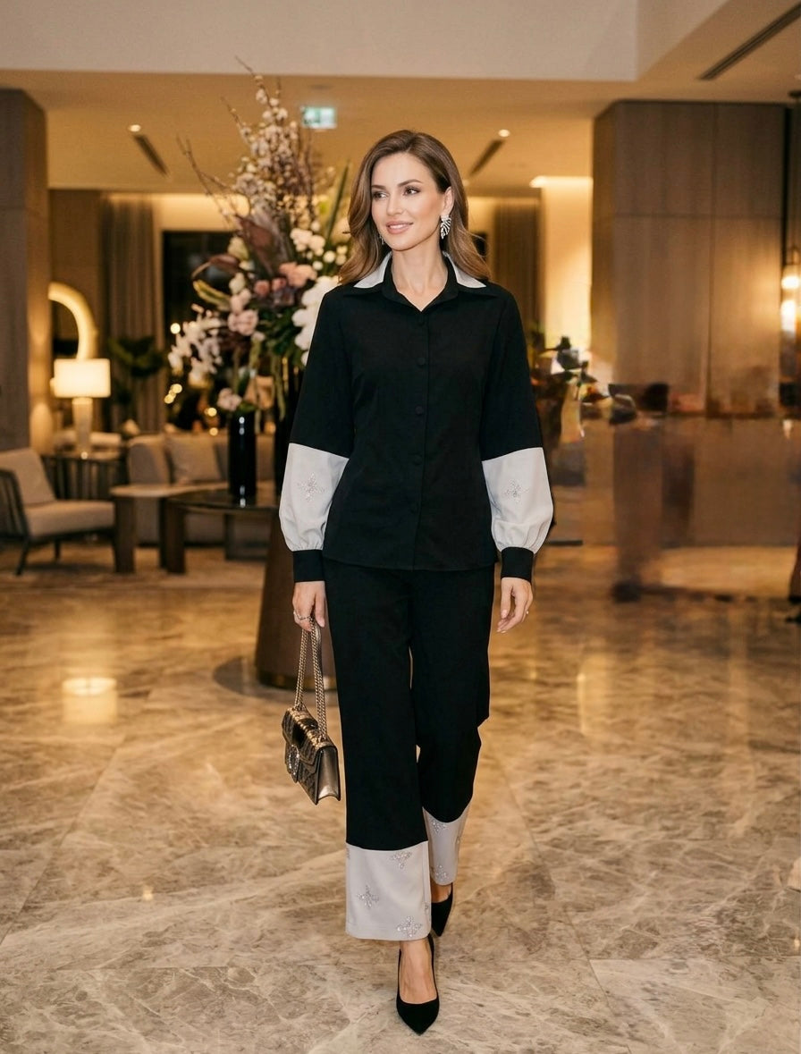 Nastia Cut Work Embelished Formal Coord Set