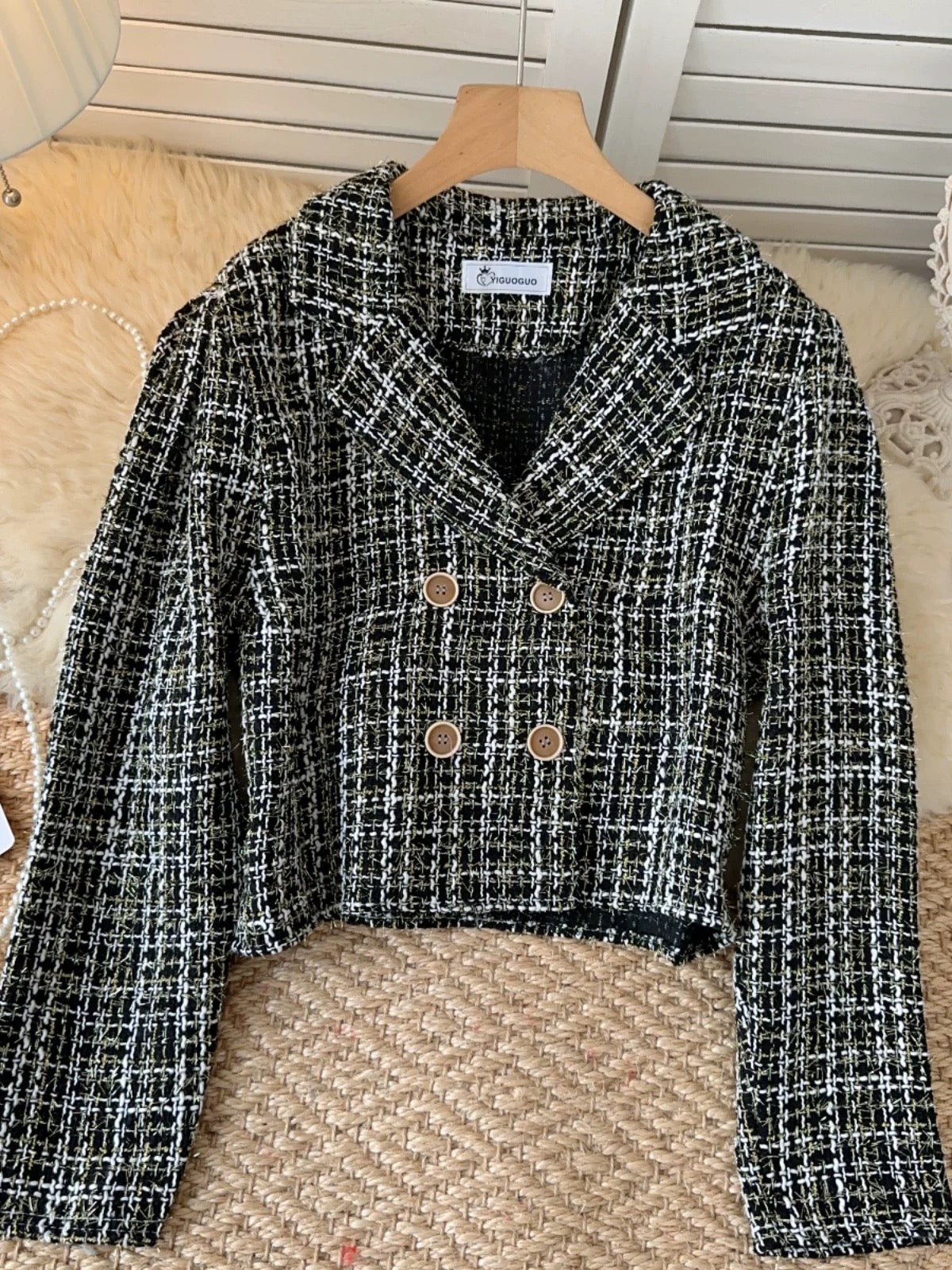 Pankh Tez Light Tweed Formal Short Blazer Coat