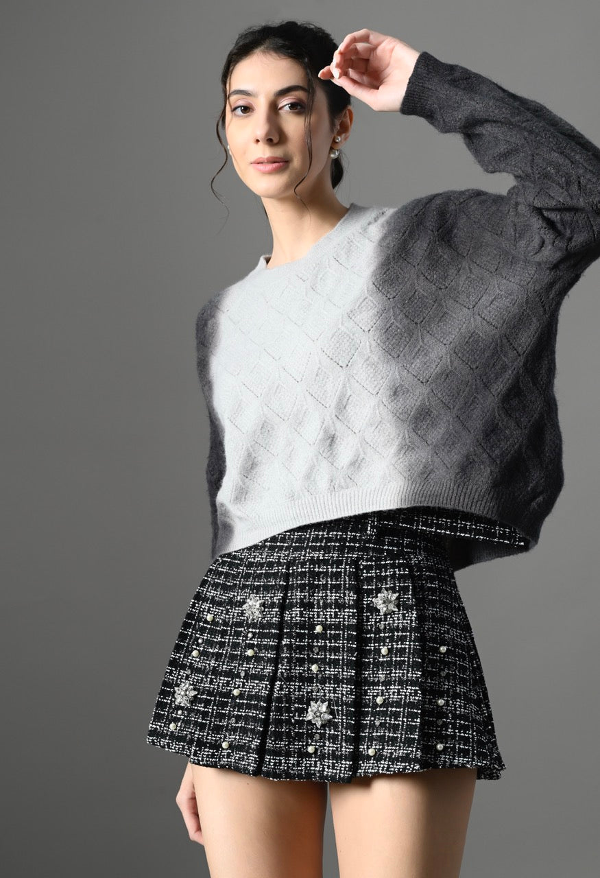 Pankh Beska Dual Shaded Luxe Cashmere Wool Ombre Sweater