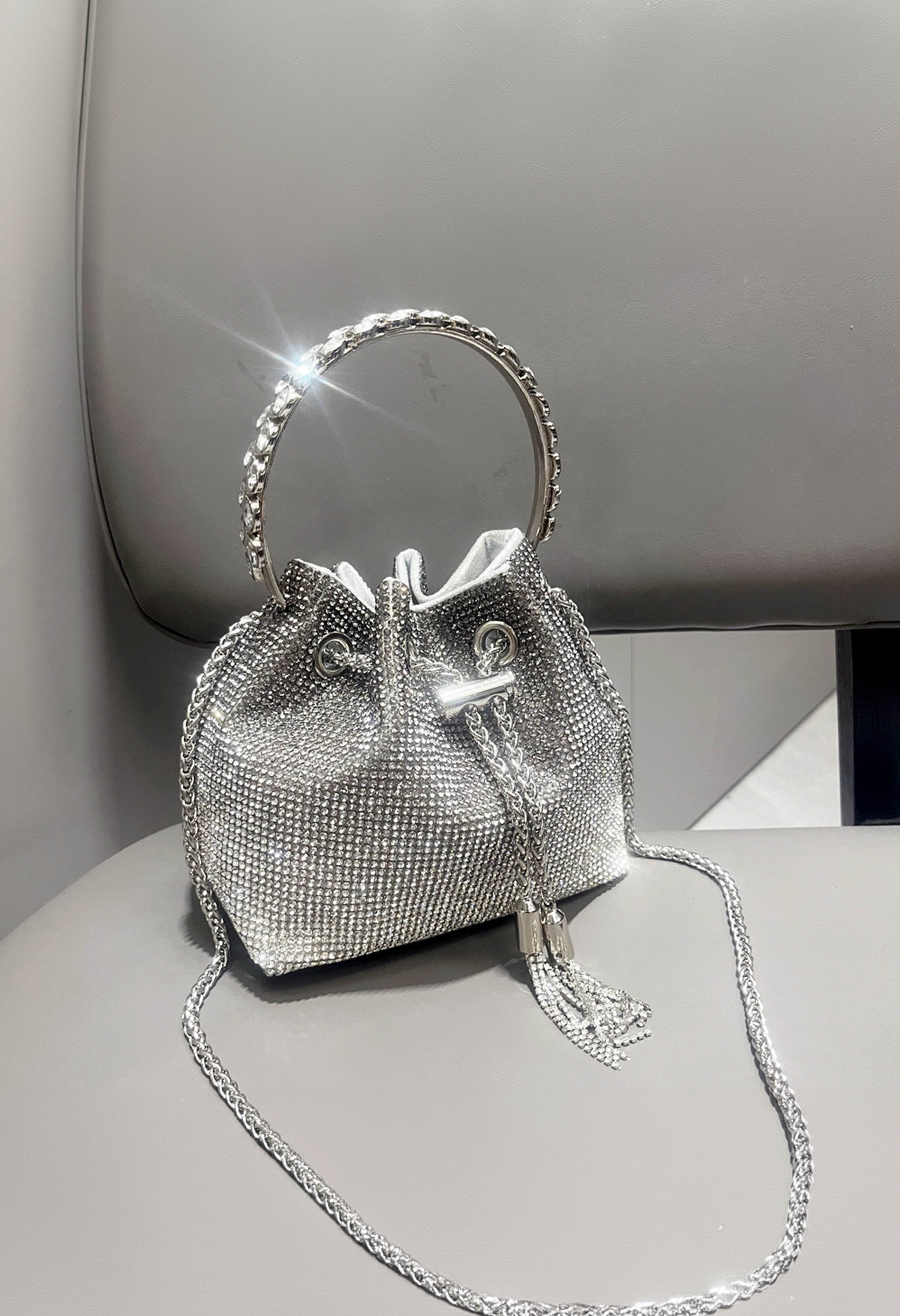 Pankh Crystal Rhinestone Stone Studded Party Clutch/ Handbags