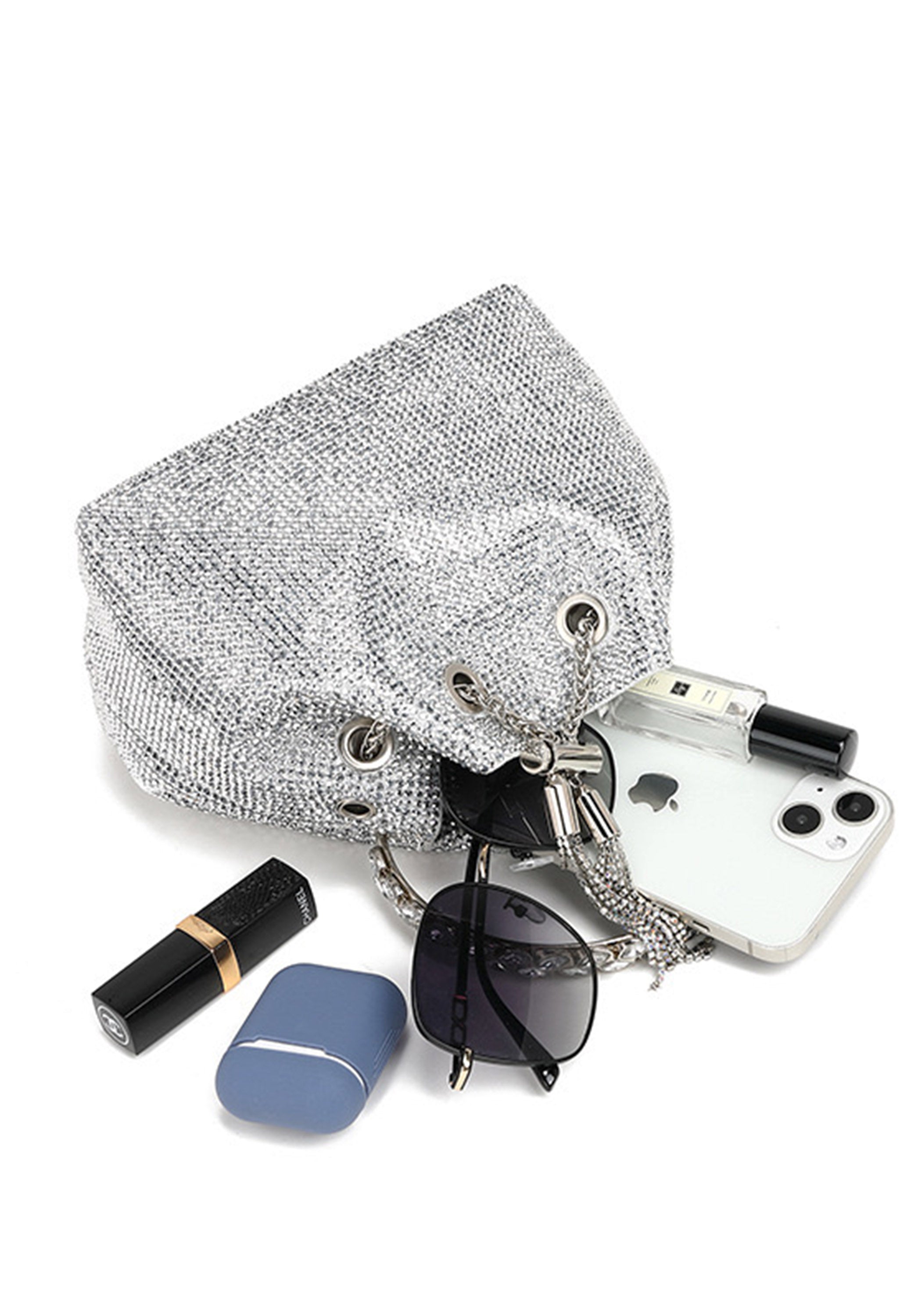 Pankh Crystal Rhinestone Stone Studded Party Clutch/ Handbags