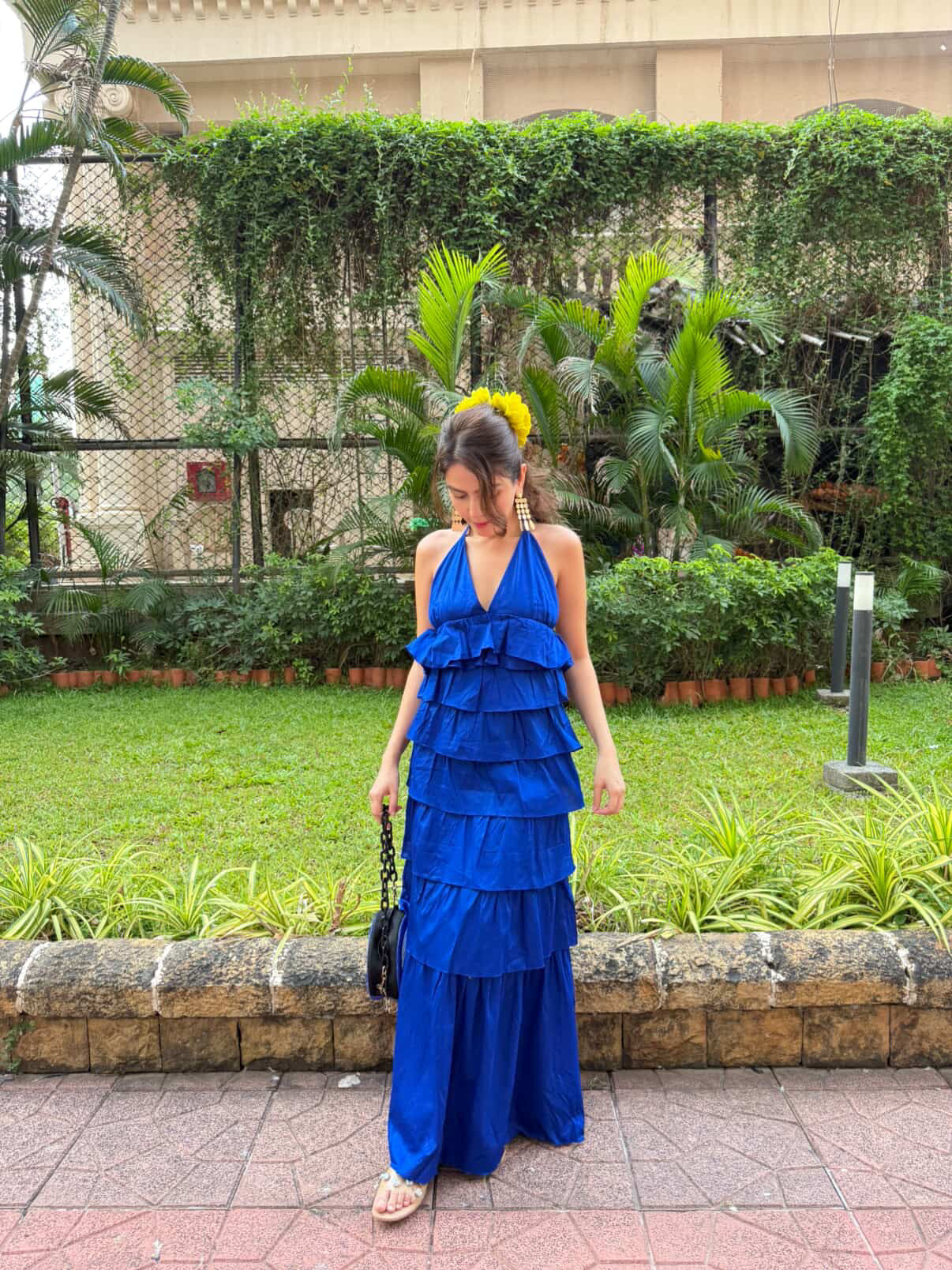 Pankh Luxe Aylie Cotton Bohemian Ruffle Maxi Dress