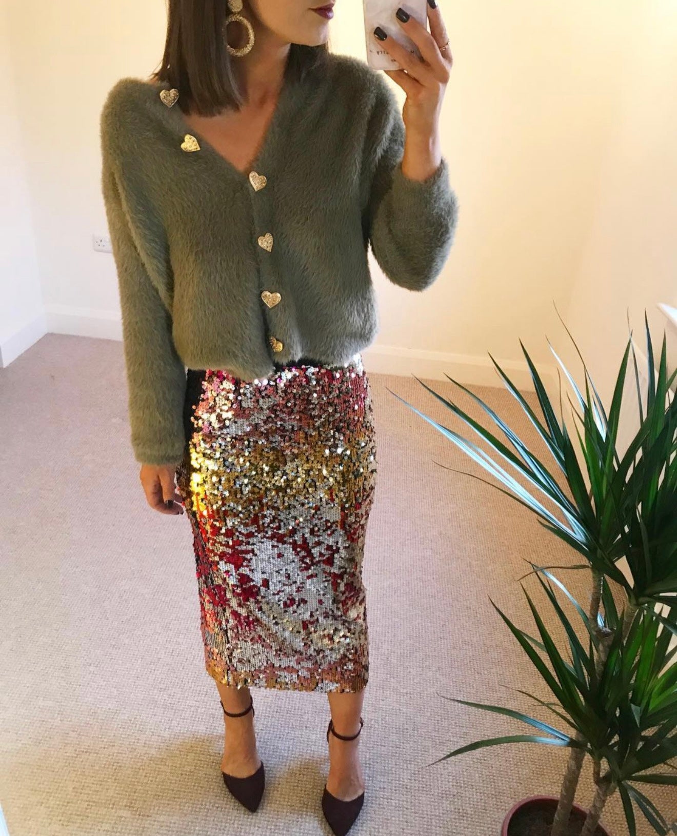 Pankh Custom Made Shella Multi-Color Sequin Formal Skirt