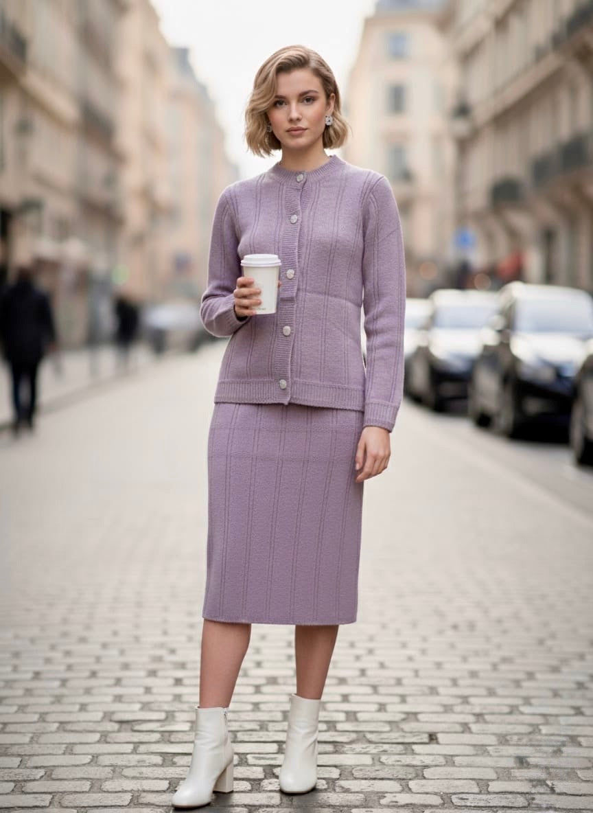 Pankh Tisca Woolen Top and Skirt Coord Set