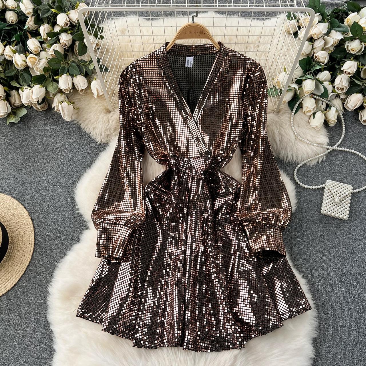 Pankh Ken Metallic Shimmer Party Wear Dress