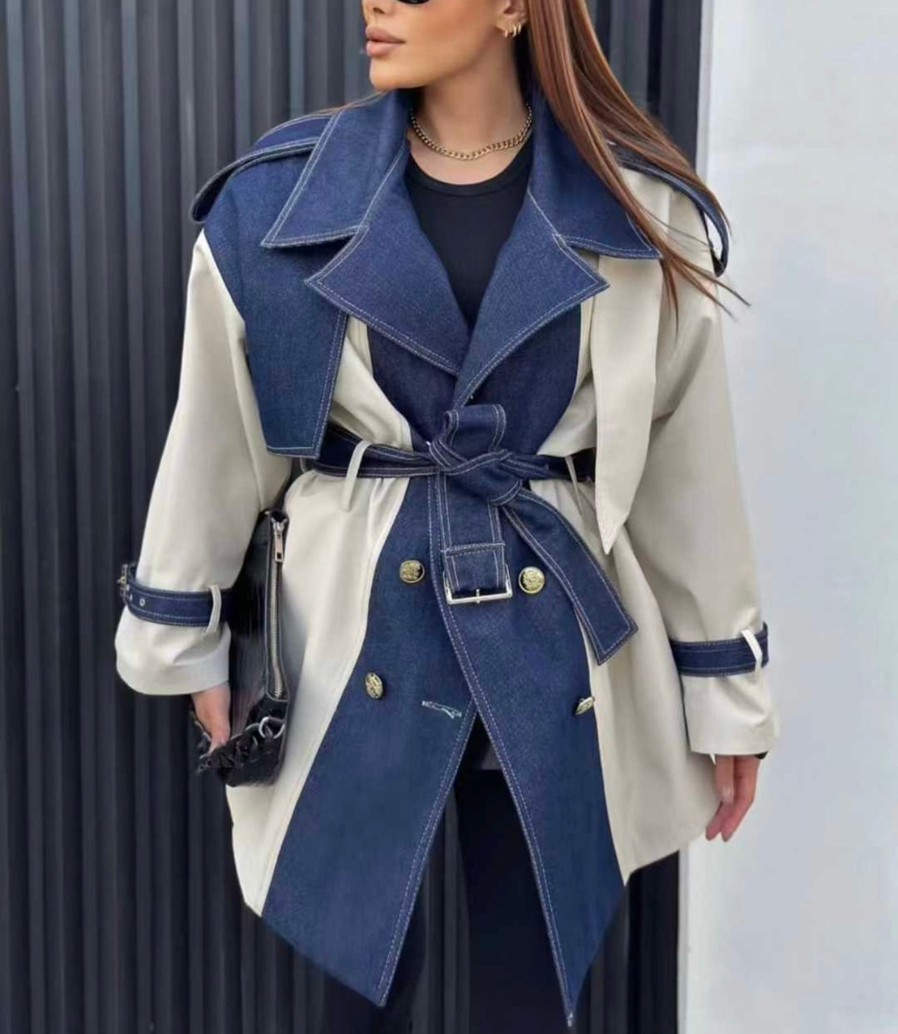 Pankh Huzoora Designer Denim Trench Coat