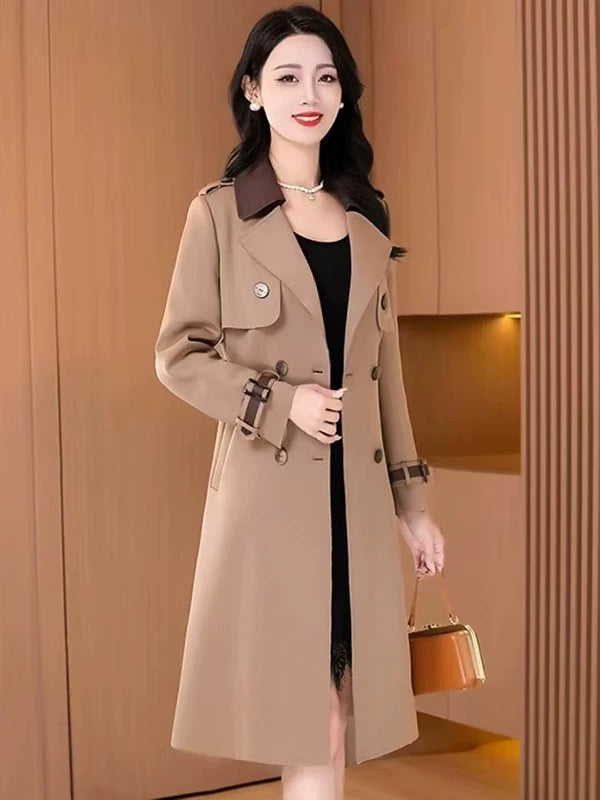 Pankh Cloak Leather Detailing Trench Coat Overcoat