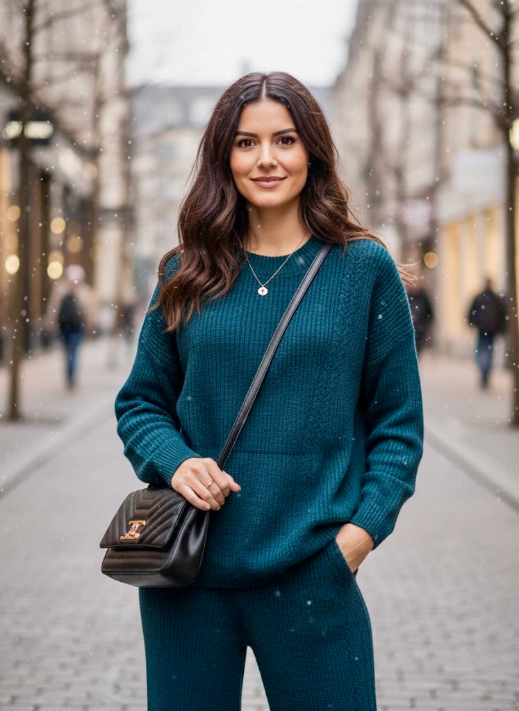 Pankh Misipi High Neck Soft Woolen Coord