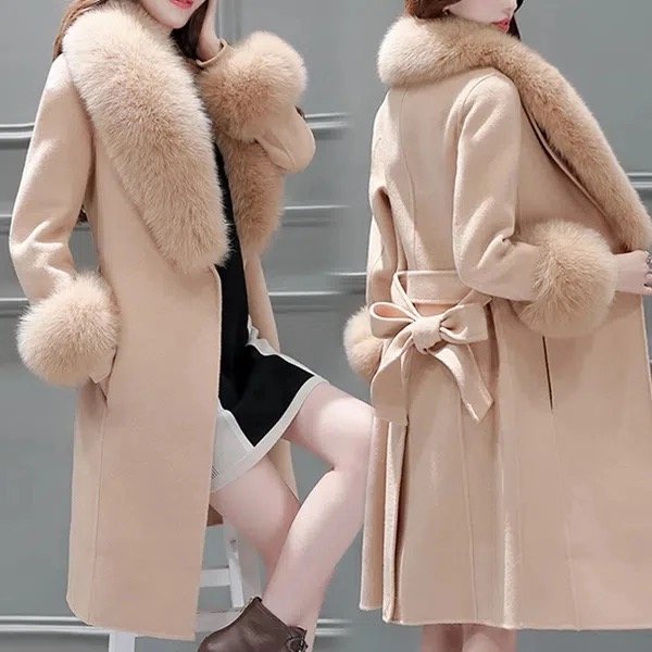 Michelle Wool & Detachable Fur Overcoat