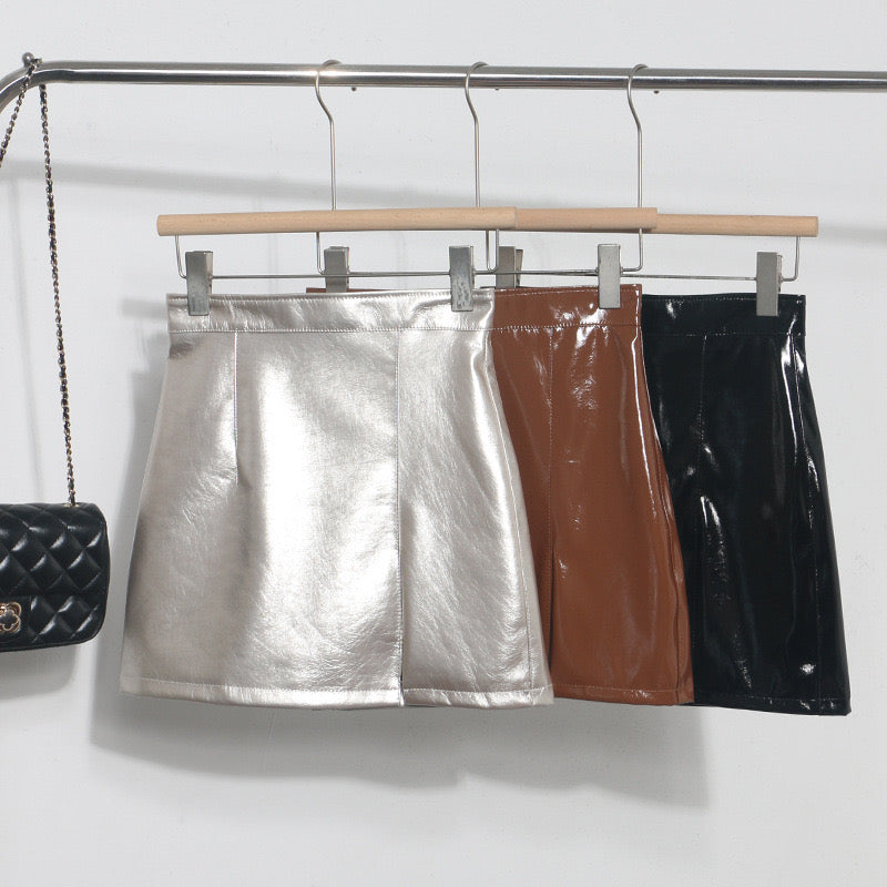 Pankh Mila Leather Shimmer Skort