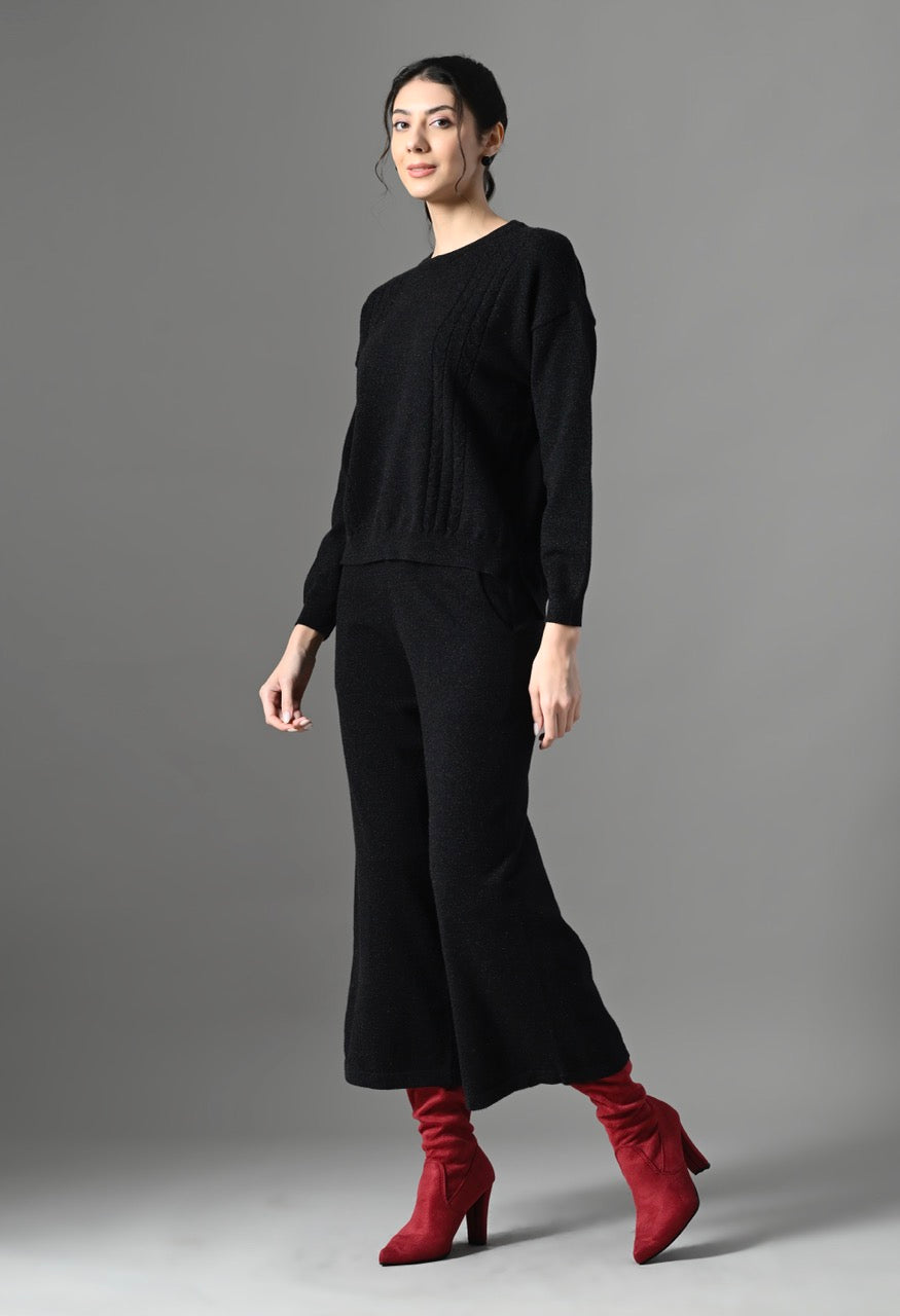Pankh Morzo Shimmer Wool Warm Top and Ankle Fit Pant Set