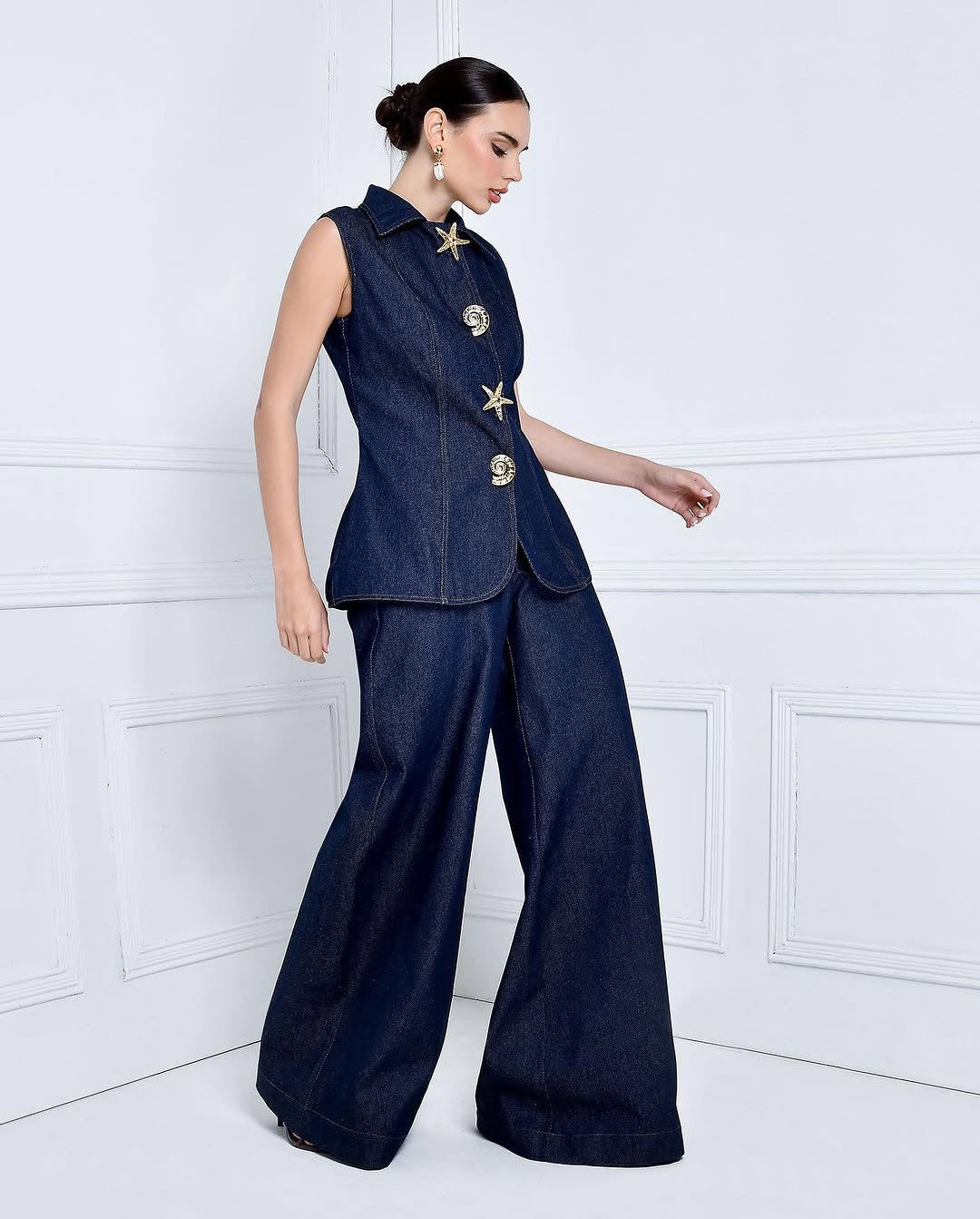 Pankh Sresh Designer Button Denim Coord