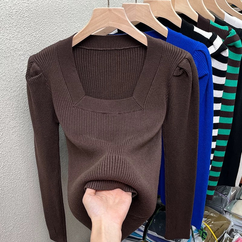 Pankh Wemby Knit Top with Thumbhole Long and Puff Sleeve