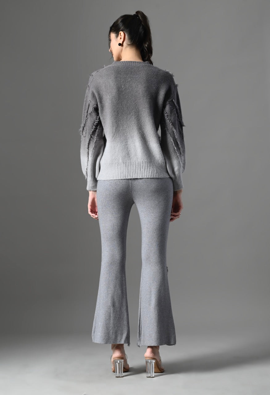 Pankh Luxe Miri Pret Tassel Ombre Sweater and Pant Coord Set
