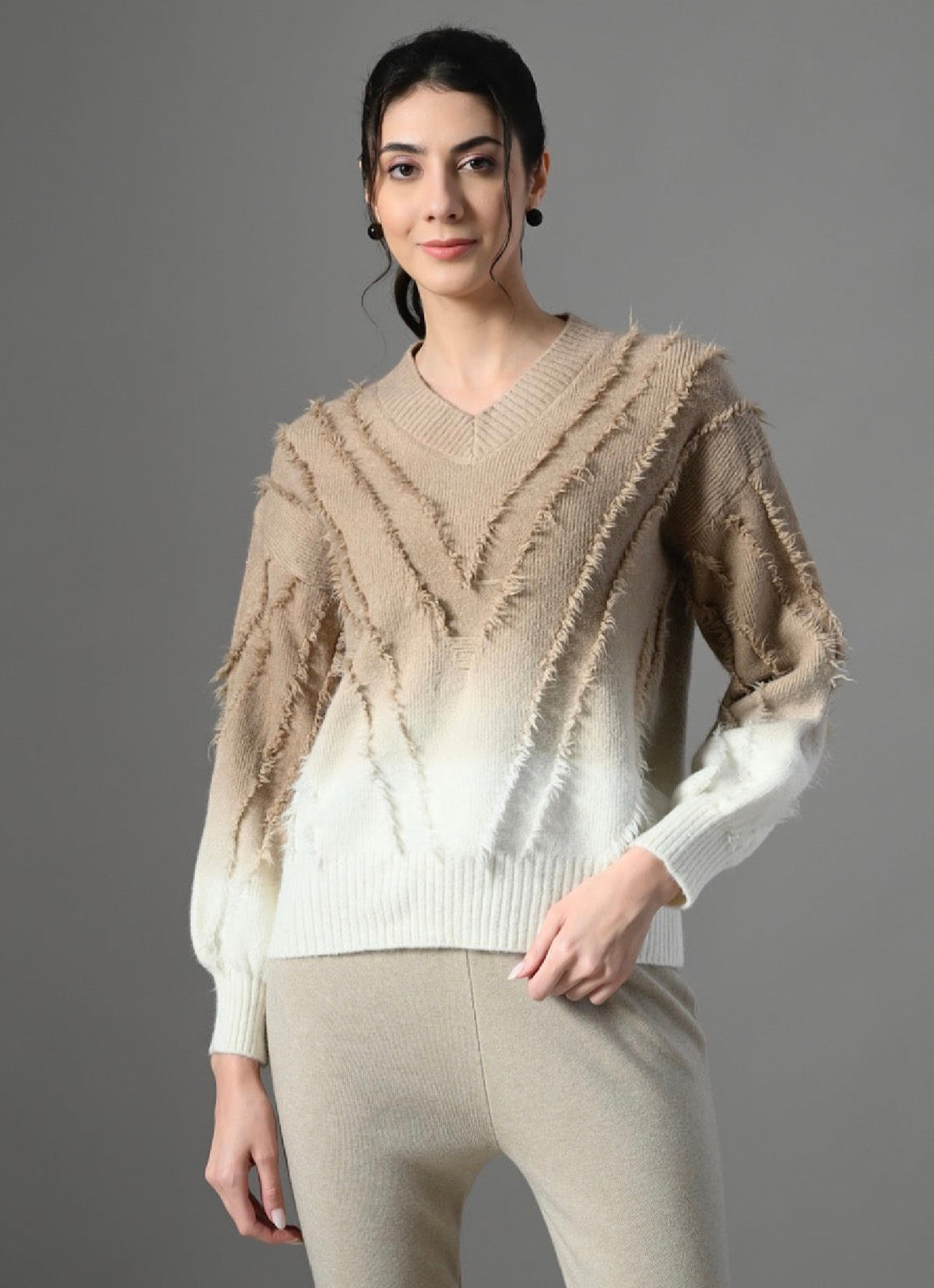 Pankh Glock Furry Ombre Sweater