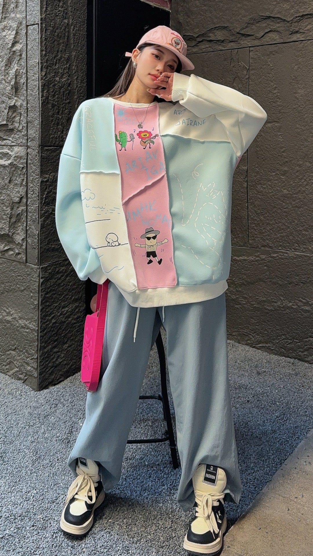 Pankh Stich Oversized Cute Sweat Top