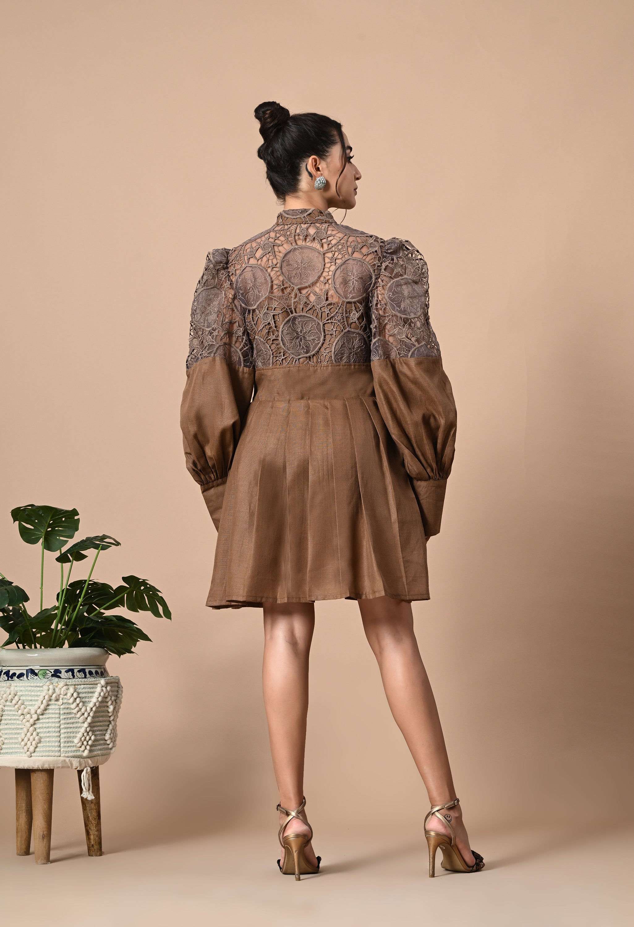 Pankh Netzie High Fashion Short Linen Organza Dress