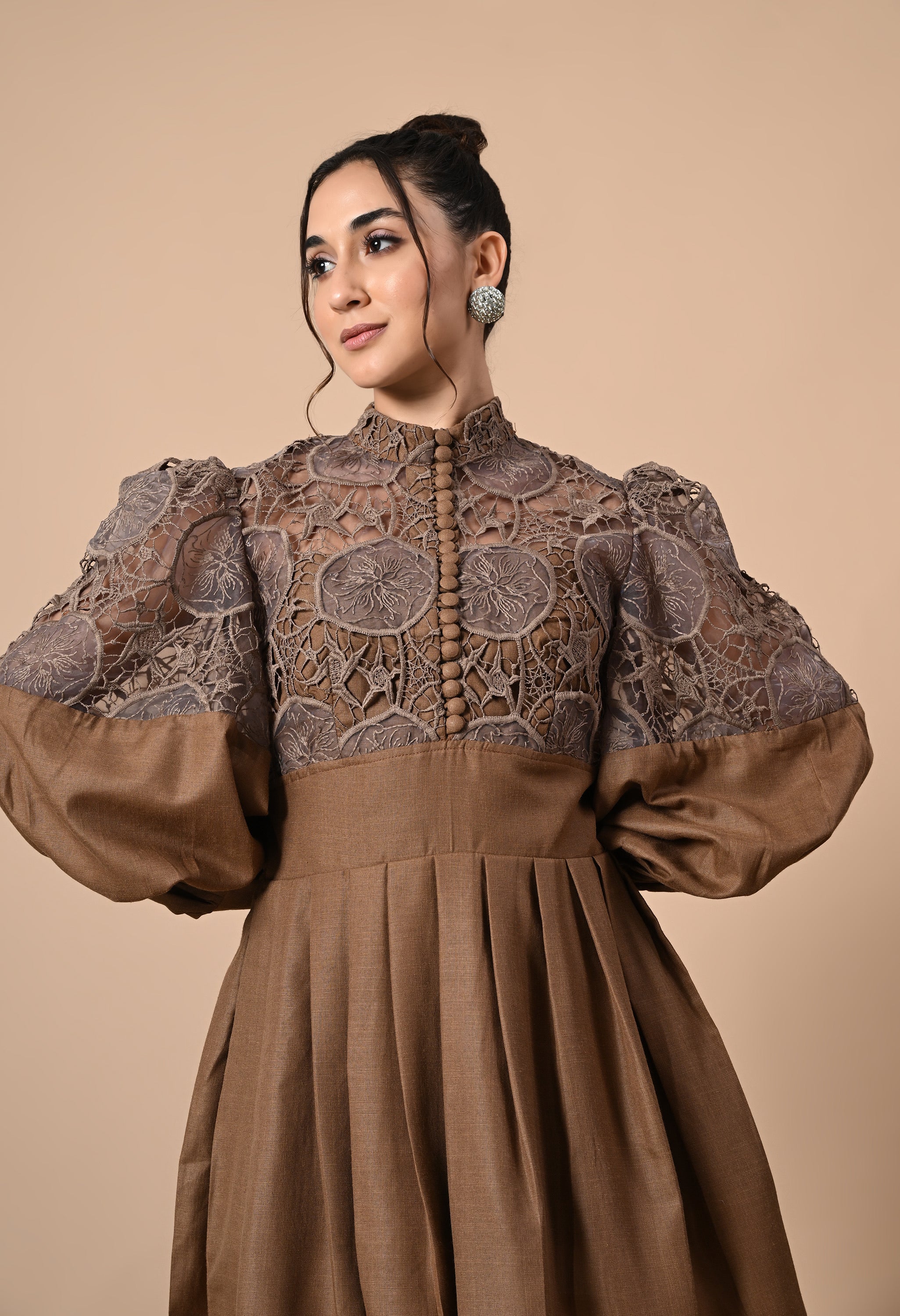 Pankh Netzie High Fashion Short Linen Organza Dress